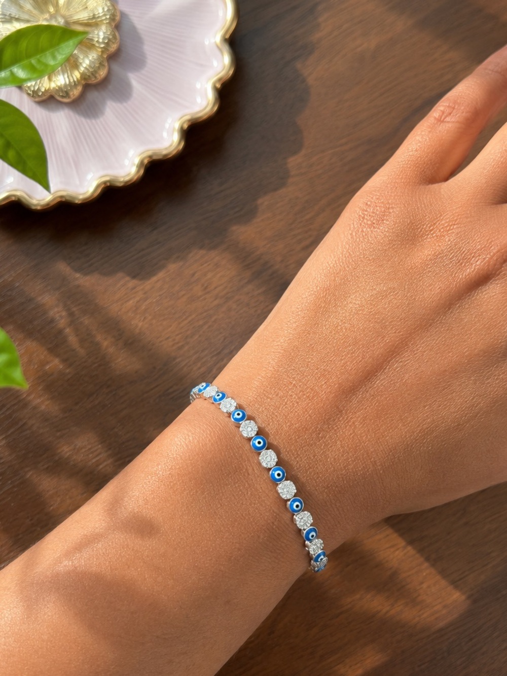 Real 925 Silver Evil Eye Bracelet